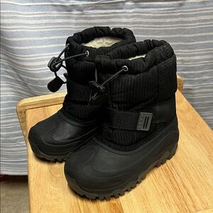 Toddler Black Winter Snow Boots
